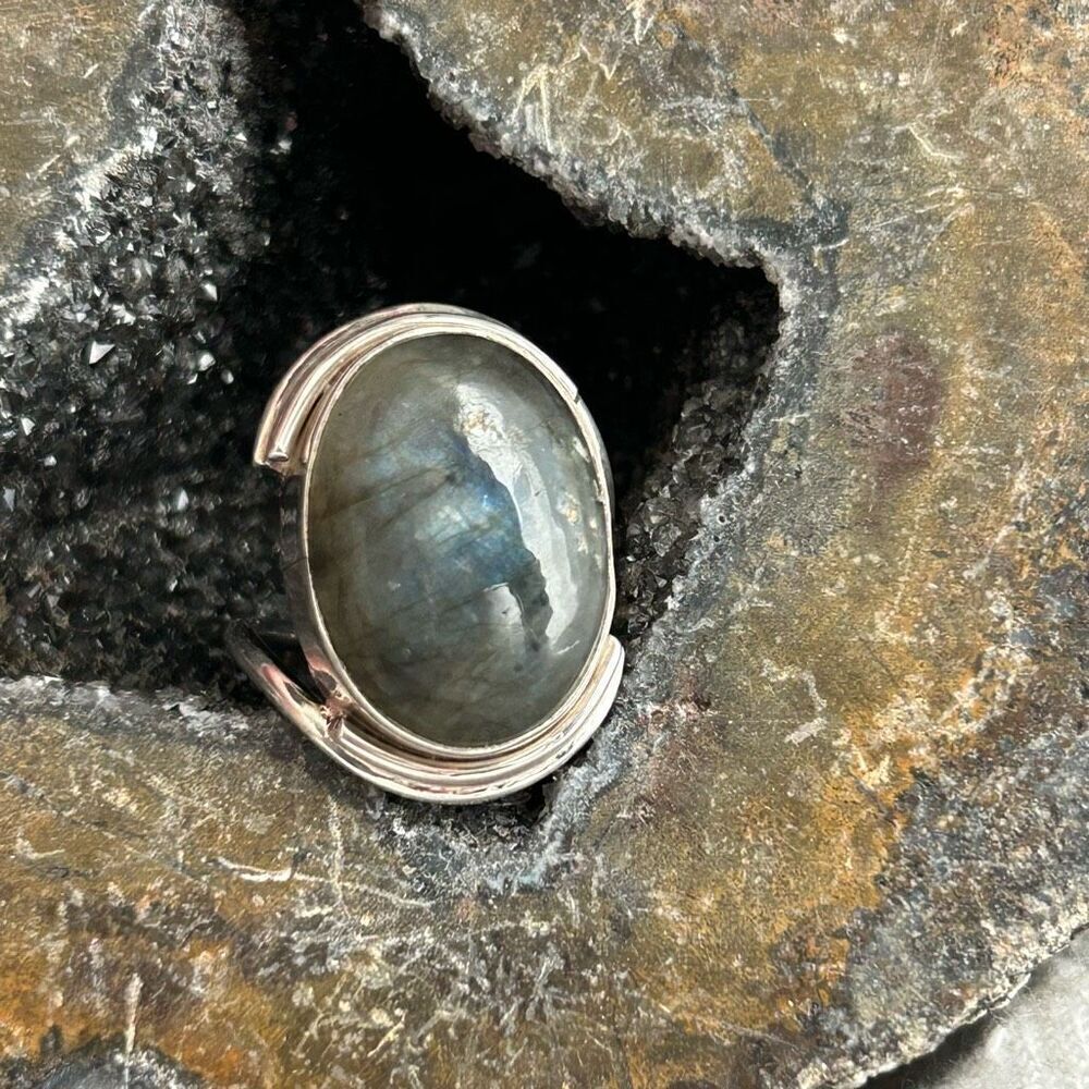 Labradorite .925 Sterling Silver Ring 5.5